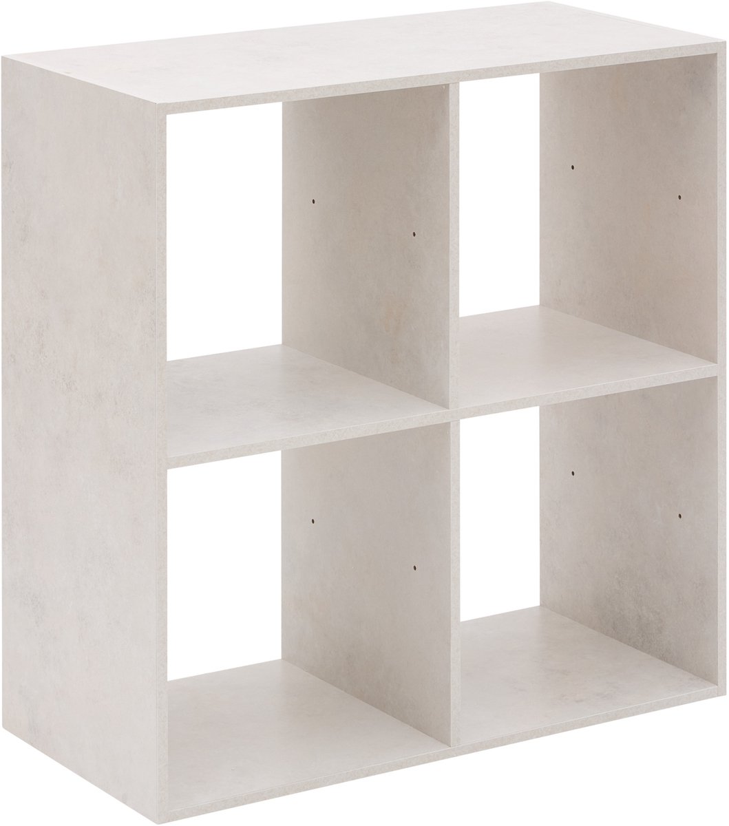 Plank met 4 vakken van spaanplaat met houtlook
