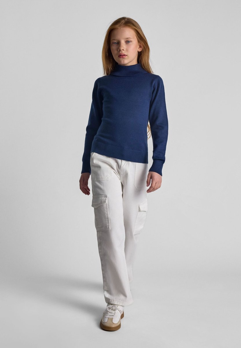 Minoti meisjes coltrui marineblauw gebreid - viscose