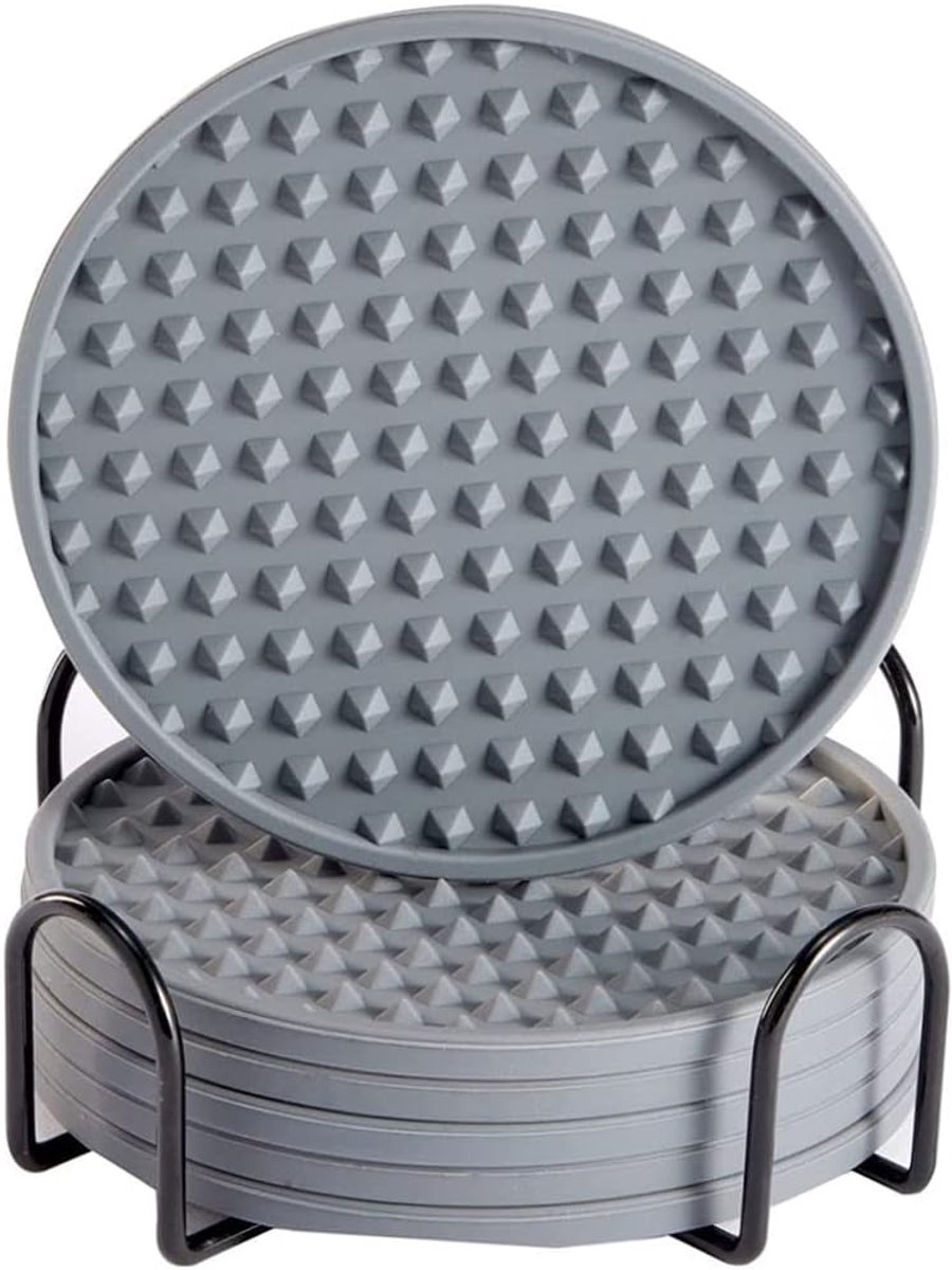 6 stuks - Onderzetters Voor Glazen - Onderzettersset - Ronde Onderleggers Design - Coasters - Anti Slip - Hittebestendig - Voor dranken, bar, kopjes, tafelonderzetters - D10cm，Dikte0.5cm