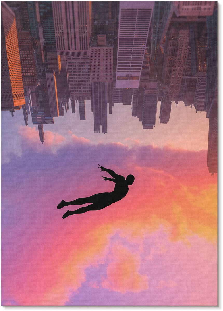 Tulup Canvas Poster Polycanvas - Vlucht Van Dromen, Fotografie - A4 - Oranje Poster - Rechthoek - Kunstposter - Woonkamer, Slaapkamer, Kantoor - Modern