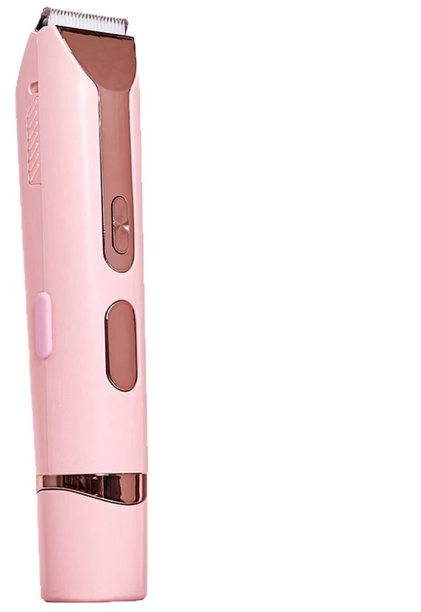 Bikinitrimmer voor vrouwen – 2-in-1 krachtige ontharer | Waterdicht elektrisch scheerapparaat voor vrouwen | Geschikt voor gezicht, oksels en benen (roze)