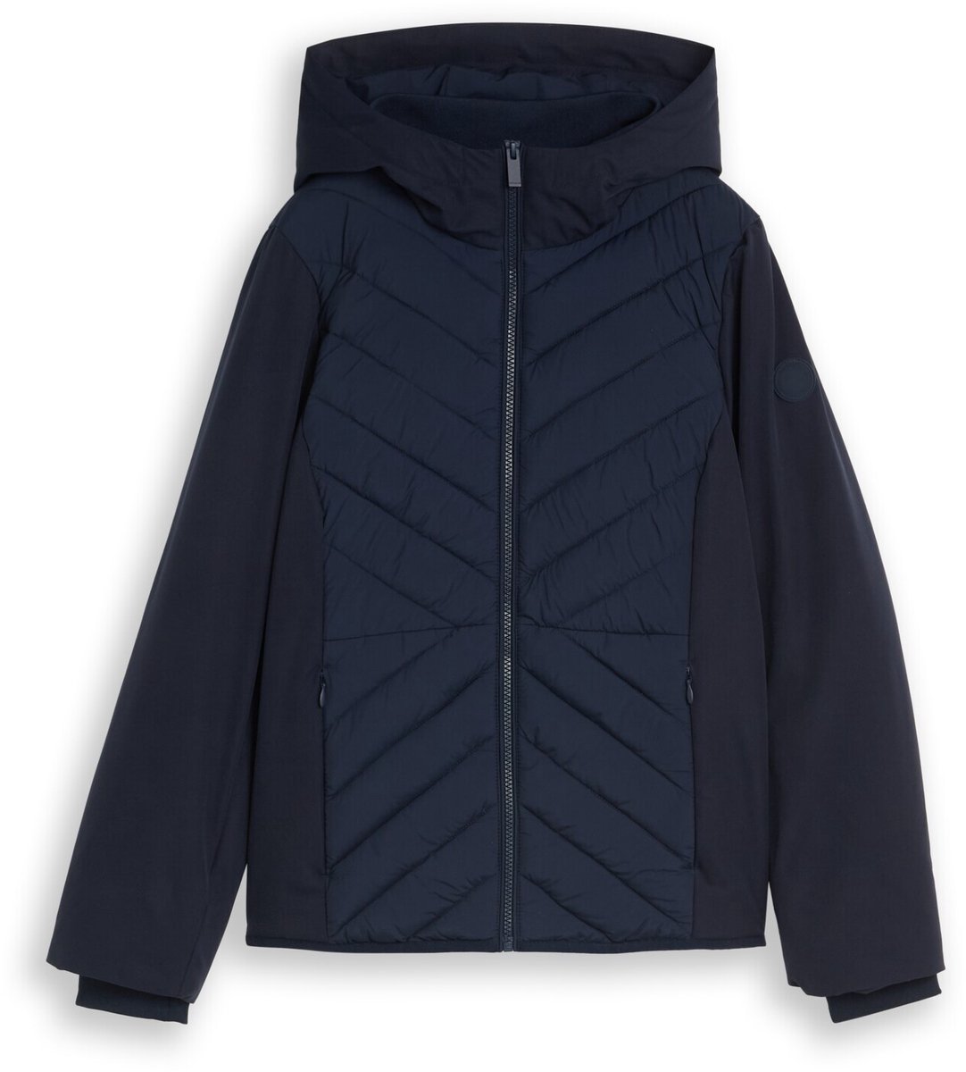 Tom Tailor - Hybride gewatteerd jack met capuchon - Maat XS - sky captain blue