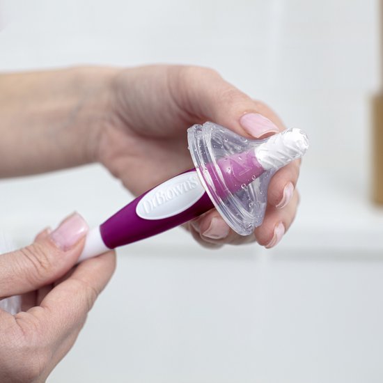 Dr.Brown's Flessenborstel - Siliconen - Donker Roze — afbeelding 3