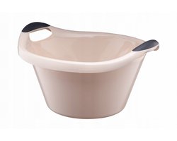 Ovale kunststof waskom 15L, beige - stevig en veelzijdig