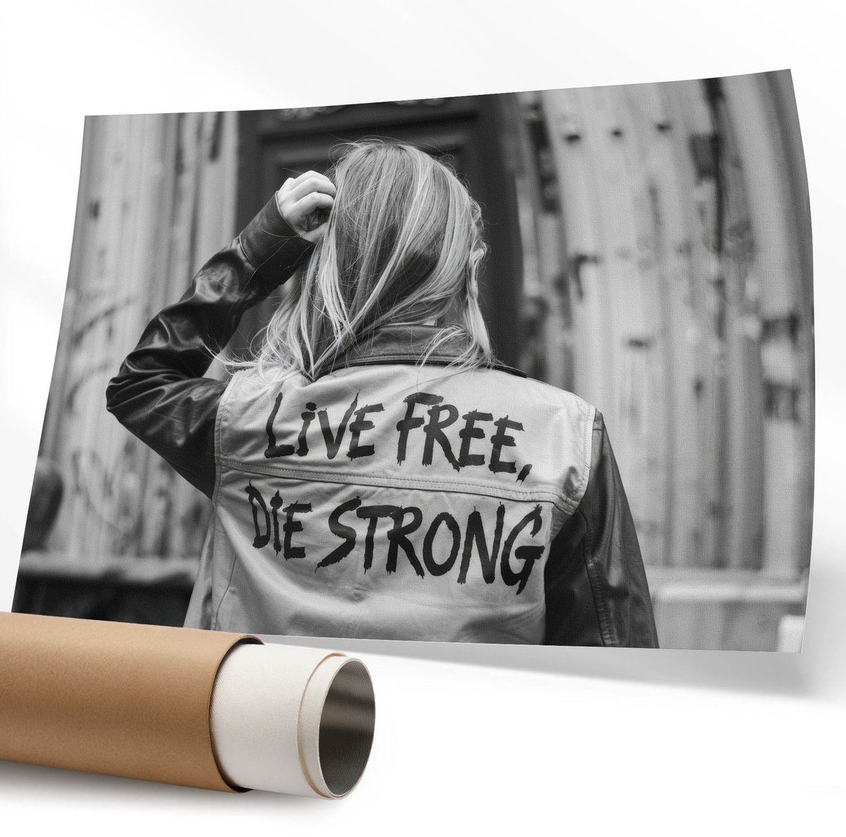 Coloray Polycanvas Poster - Carpe Diem, Typografie - 594 x 840 mm - Wit Wandposter - Rechthoek - Muurdecoratie - Woonkamer - Modern