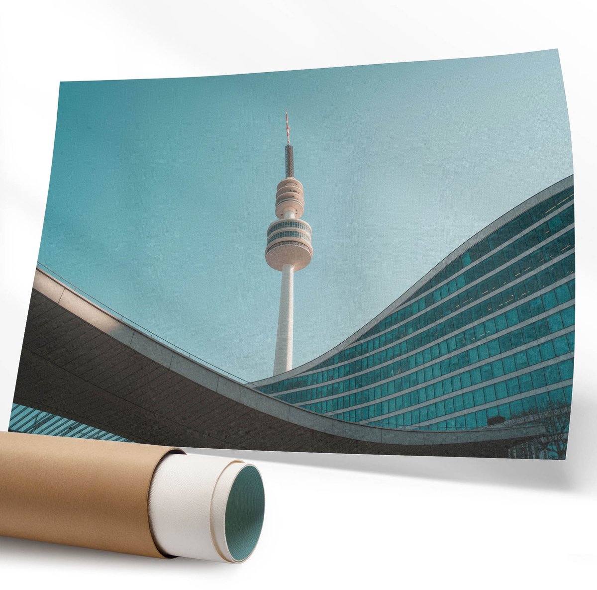 Coloray Polycanvas Poster - Stijlvolle Kat, Illustratie - 594 x 840 mm - Wit Wandposter - Rechthoek - Muurdecoratie - Woonkamer - Popcultuur