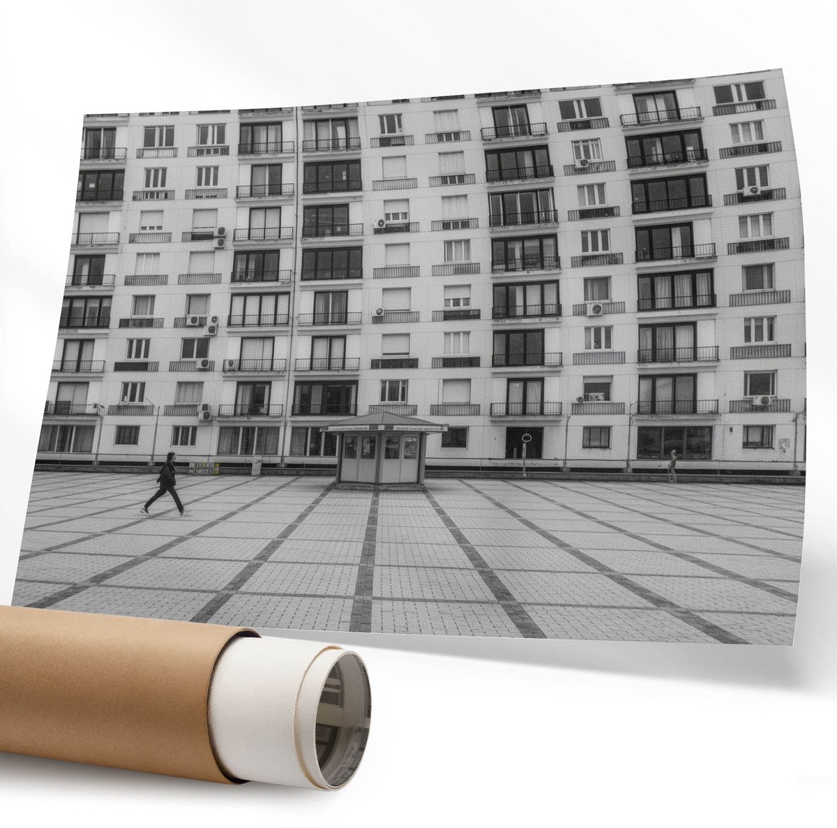 Coloray Polycanvas Poster - Geometrisch Minimalisme, Illustratie - 594 x 840 mm - Oranje Design - Rechthoek - Muurdecoratie - Woonkamer - Modern