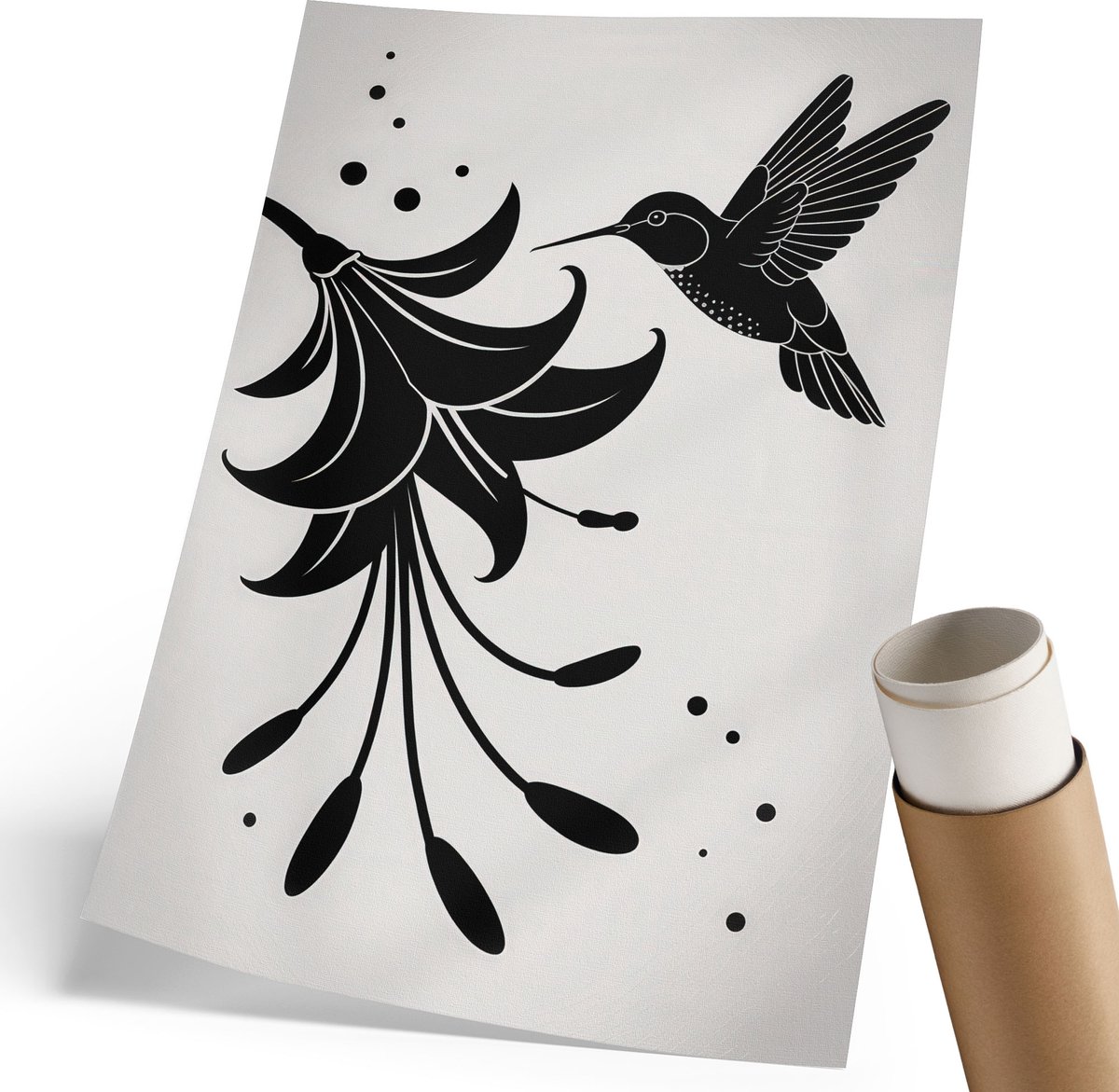 Wallfluent Canvas Poster Polycanvas - Mccarthy Vrede, Illustratie - 297 x 420 mm - Wit Patroon - Rechthoek - Muurdecoratie - Woonkamer, Slaapkamer, Kantoor - Expressief