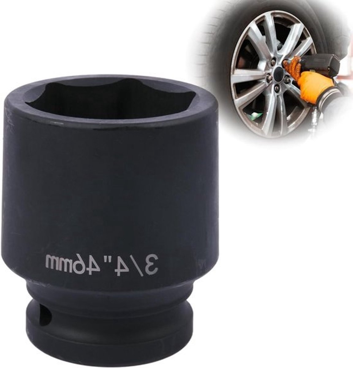 Slagmoerdoppen Set - Doppen Set Slagvast - Auto Reparatie - Radius Corner Design - 46 mm - Zwart