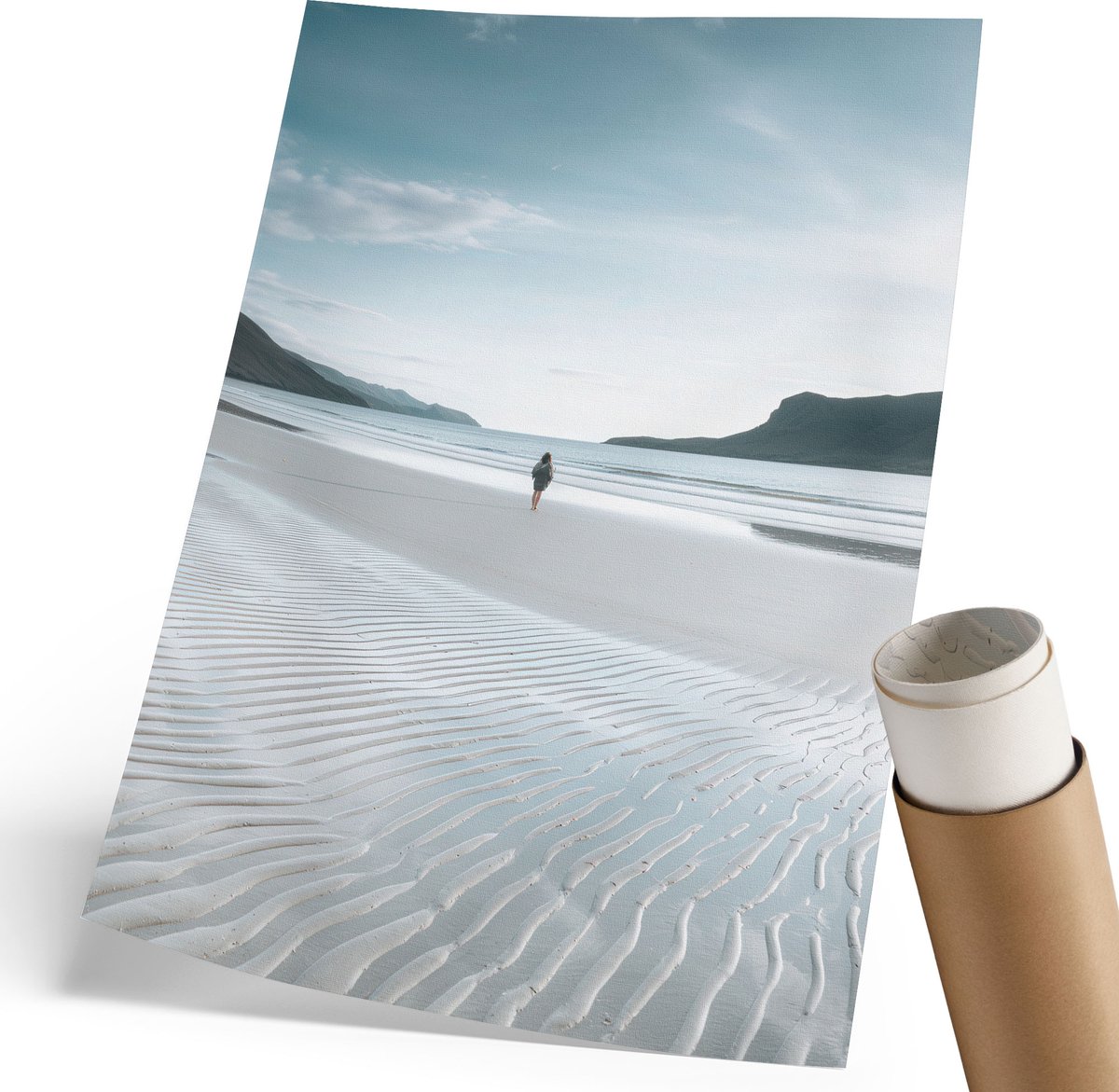 Wallfluent Polycanvas Poster - Zeekliffen, Fotografie - 297 x 420 mm - Bruin Motief - Rechthoek - Decoratieve poster - Woonkamer, Slaapkamer, Kantoor - Klassiek