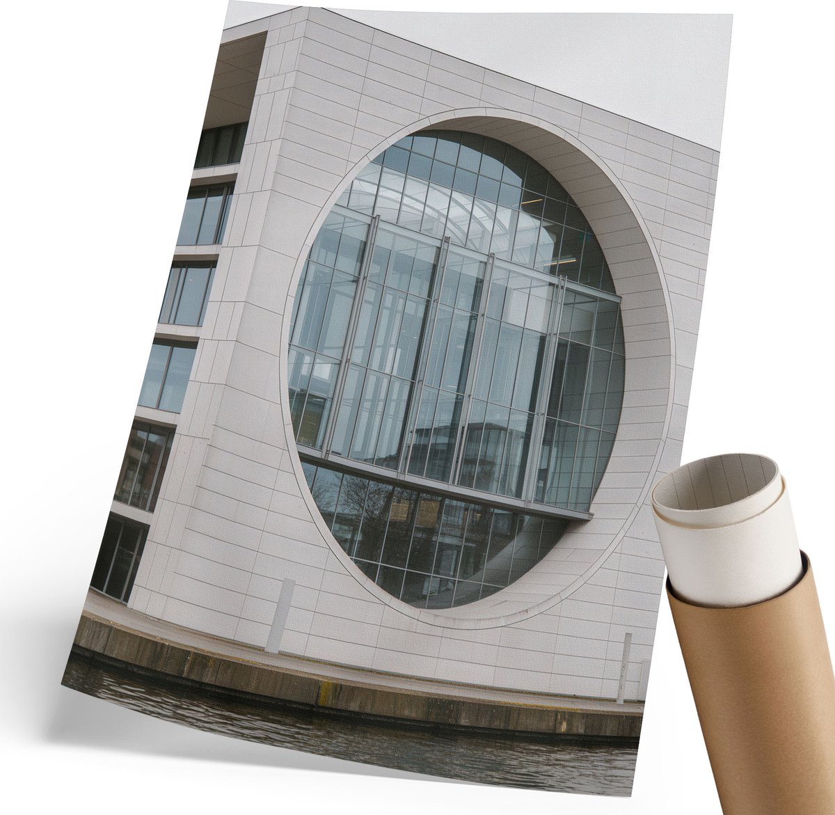 Coloray Polycanvas Wandposter - Moderne Architectuur, Fotografie - 210 x 297 mm - Grijs Patroon - Rechthoek - Canvasposter - Woonkamer, Slaapkamer, Kantoor - Modern