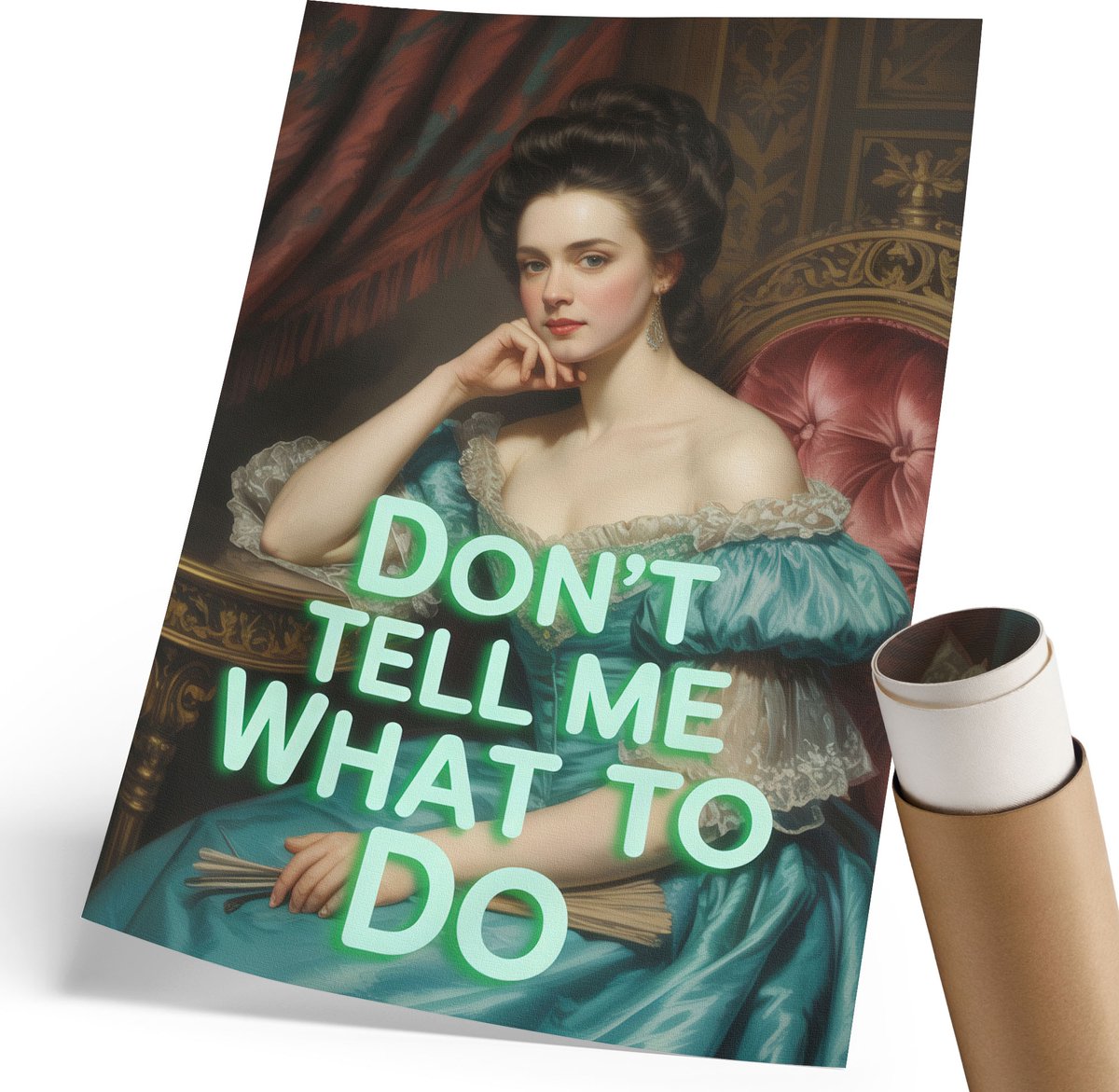 Coloray Polycanvas Poster - Ironisch Portret, Illustratie - 210 x 297 mm - Bruin Wandposter - Rechthoek - Muurdecoratie - Woonkamer, Slaapkamer, Kantoor - Humoristisch