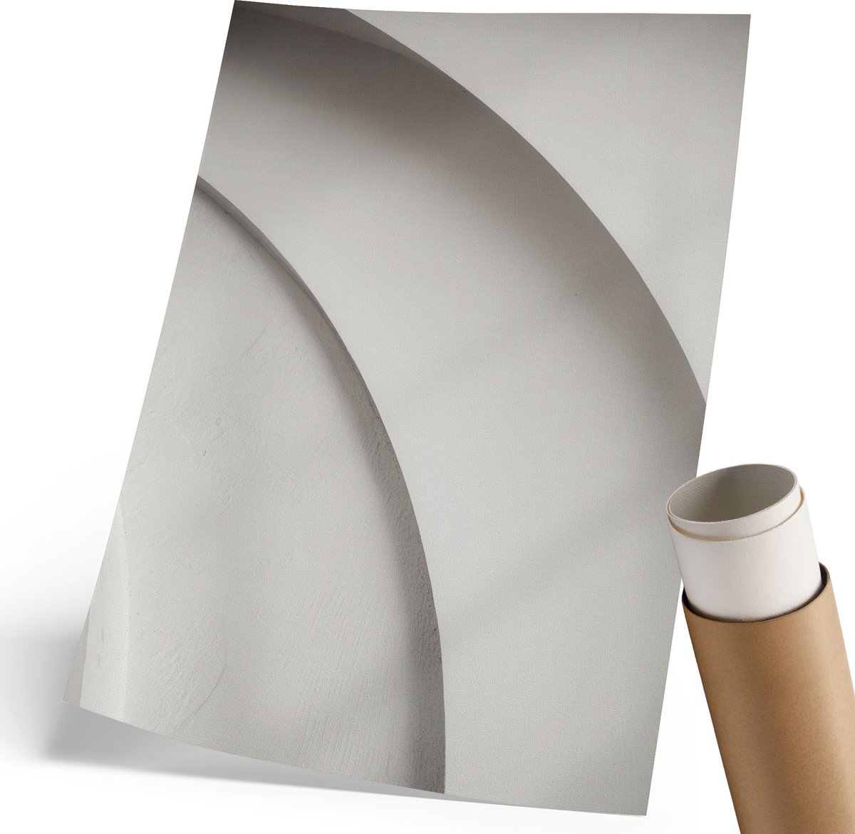 Coloray Polycanvas Poster - Witte Krommingen, Fotografie - 210 x 297 mm - Wit Motief - Rechthoek - Decoratieve poster - Woonkamer, Slaapkamer, Kantoor - Modern