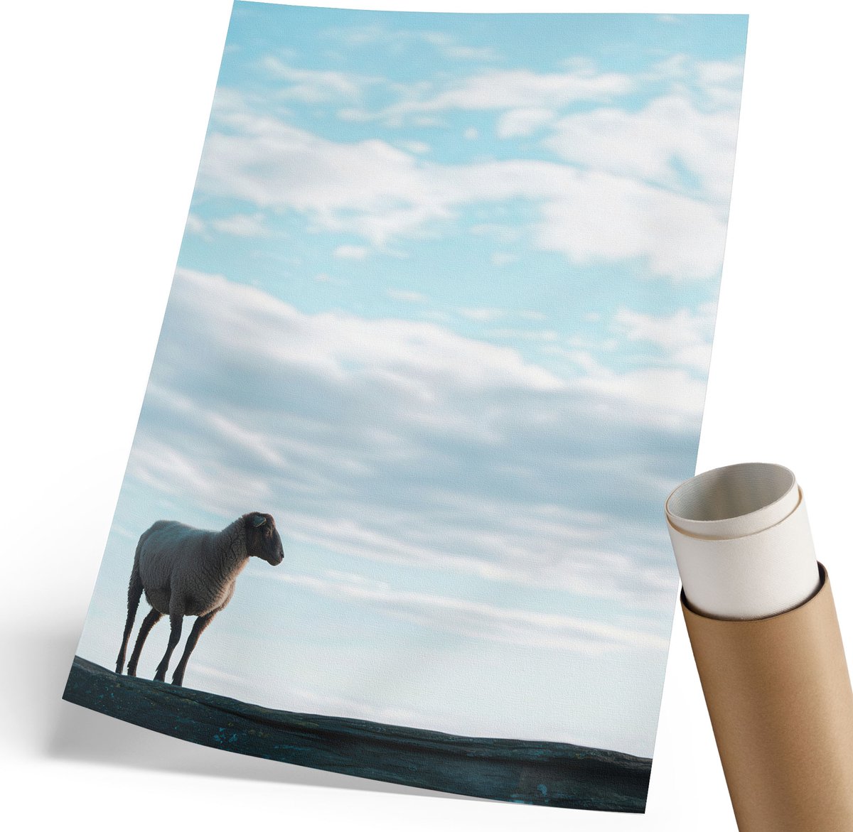 Coloray Polycanvas Wandposter - Een Idyllisch Uitzicht, Fotografie - 210 x 297 mm - Blauw Kunst - Rechthoek - Wandkunstwerk - Woonkamer, Slaapkamer, Kantoor - Rustiek