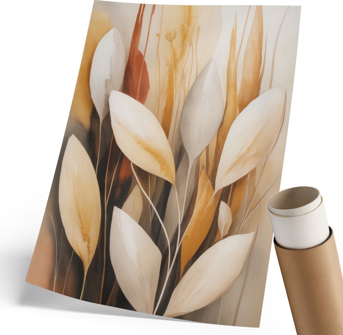 Coloray Polycanvas Wandposter - Amaryllis, Groente - 420 x 594 mm - Blauw Motief - Rechthoek - Wandkunstwerk - Slaapkamer - Minimalist