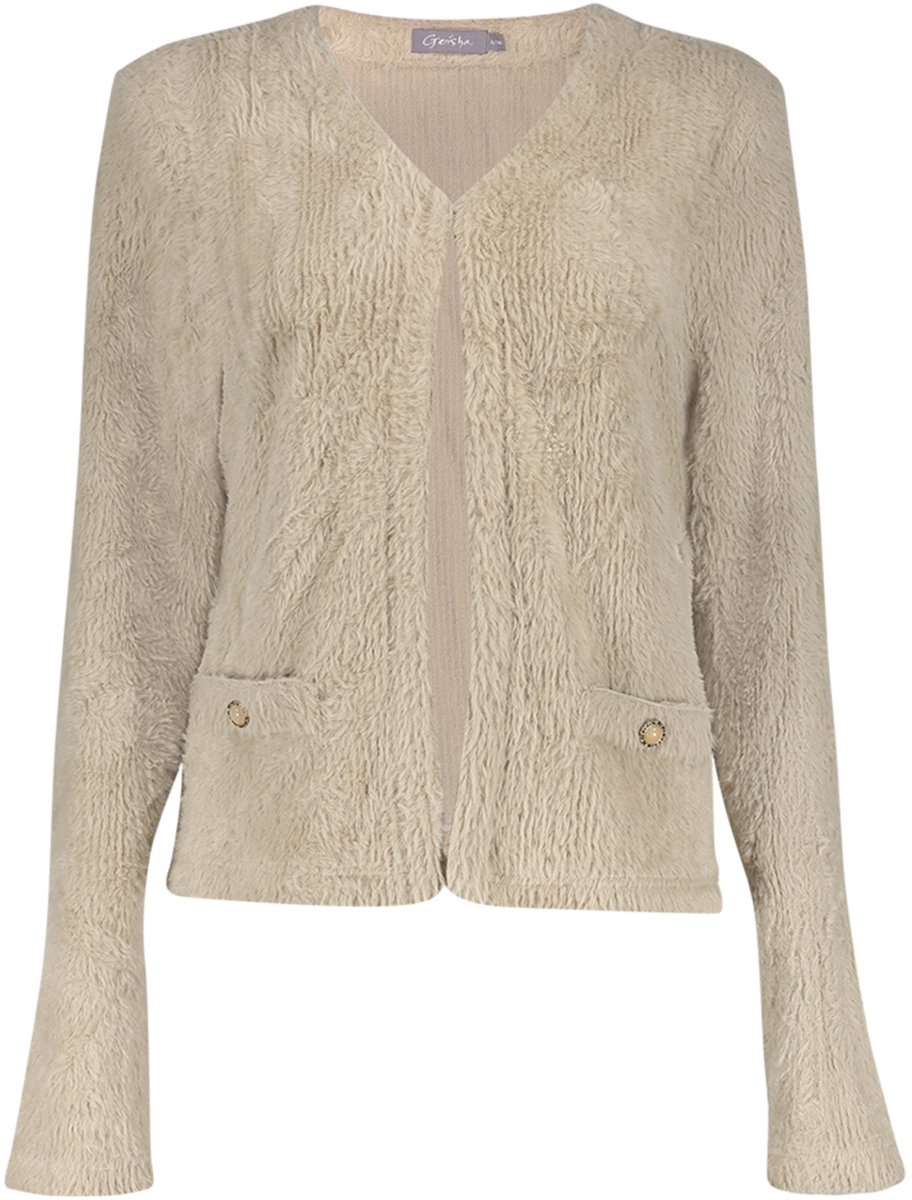 Geisha Vest Faux Fur Vest Met Zachte Structuur 64502 10 Sand Dames Maat - L