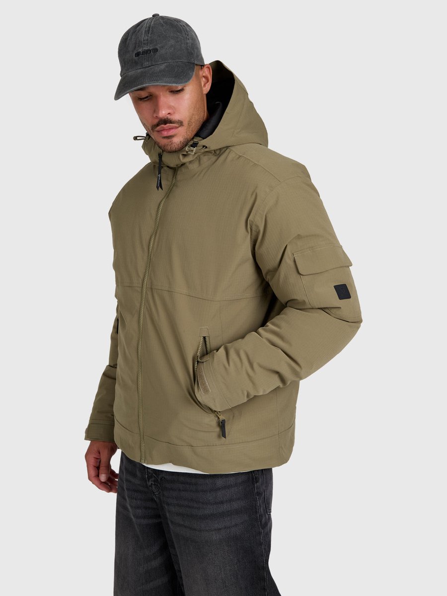 Brunotti Bob Winterjas Heren Dusky Regenjas Waterdicht 15K Waterproof Relaxed Fit Ademend XL Groen