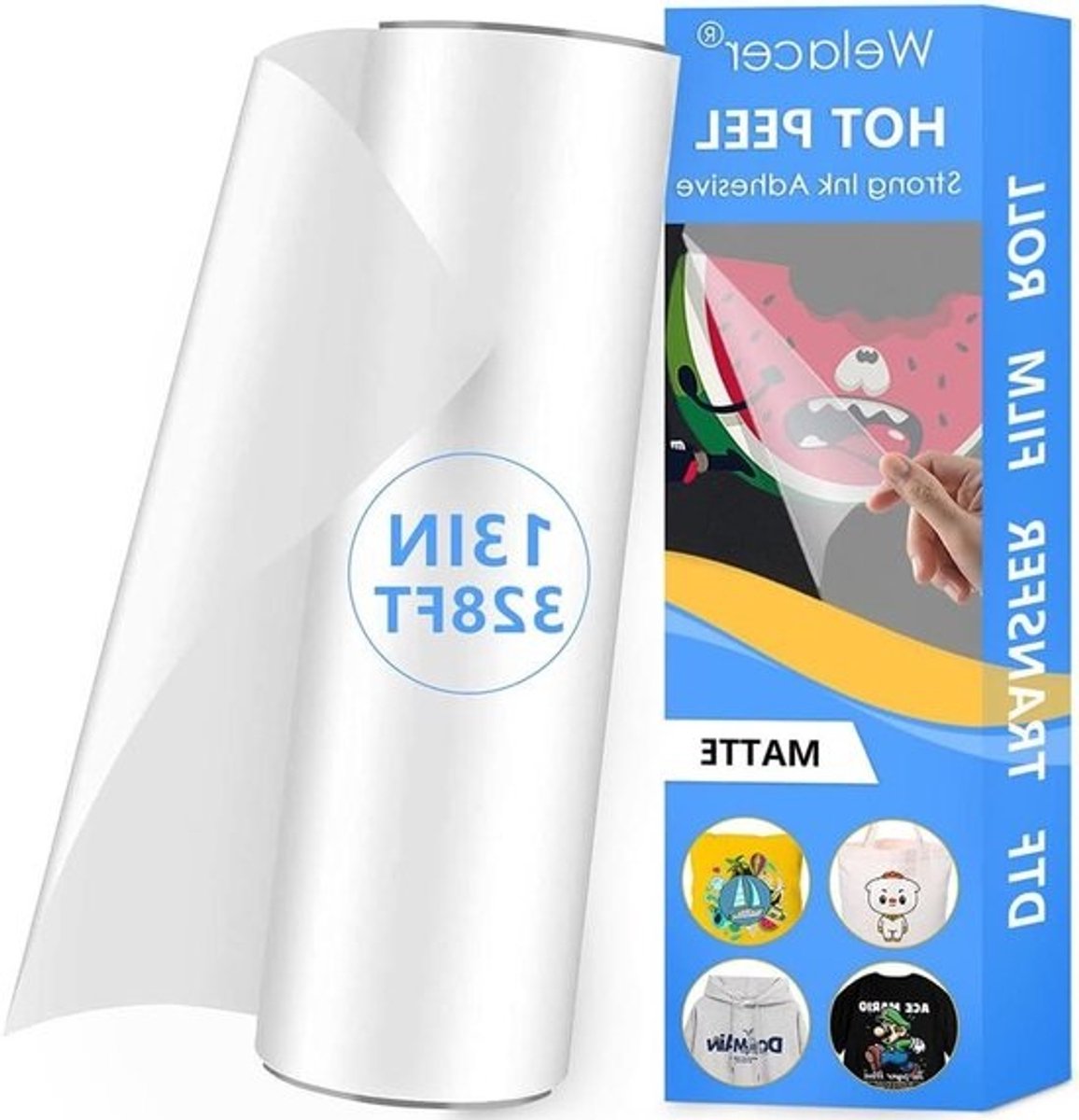 DTF Transfer Film Rol - PET Transfer Papier - Textiel Bedrukken - Dubbelzijdig Voorbehandeld - 33 cm x 100 m