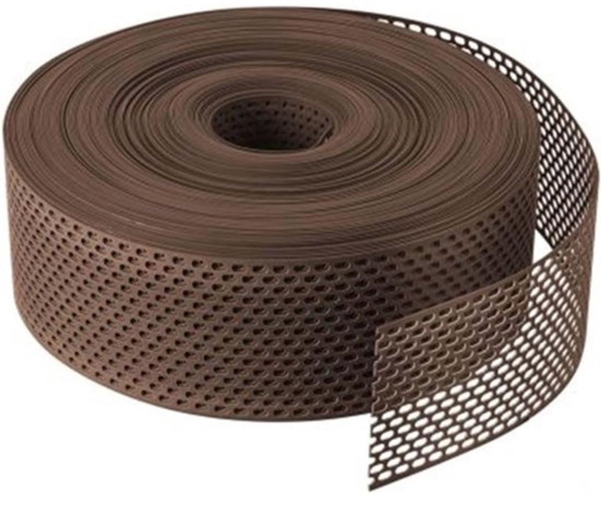 Dakrandrooster PVC - Ventilatierooster Gevel - Dakventilatie Optimaliseren - Corrosiebestendig Duurzaam - 60m x 80mm - Bruin