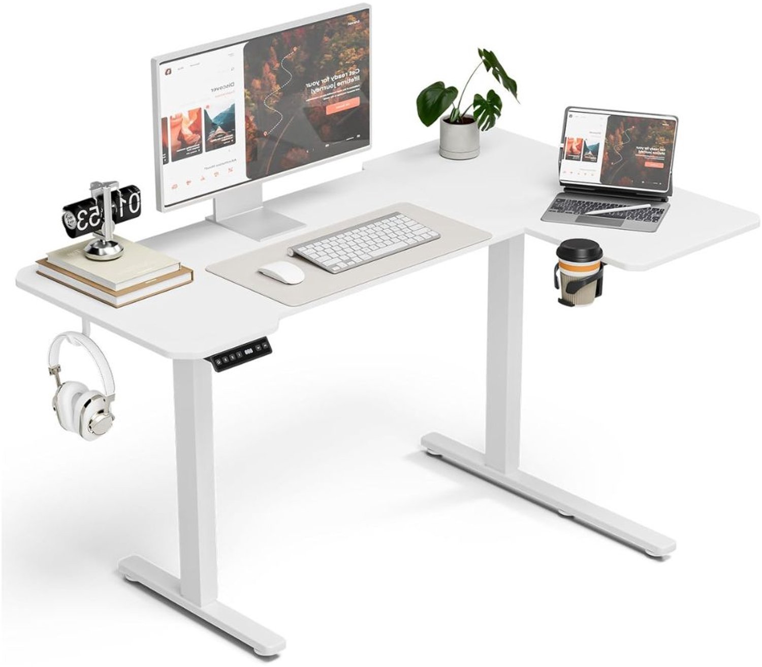 Zolvano® Hoekbureau Gaming - Bureau L Vormig - Computer Desk-Wit