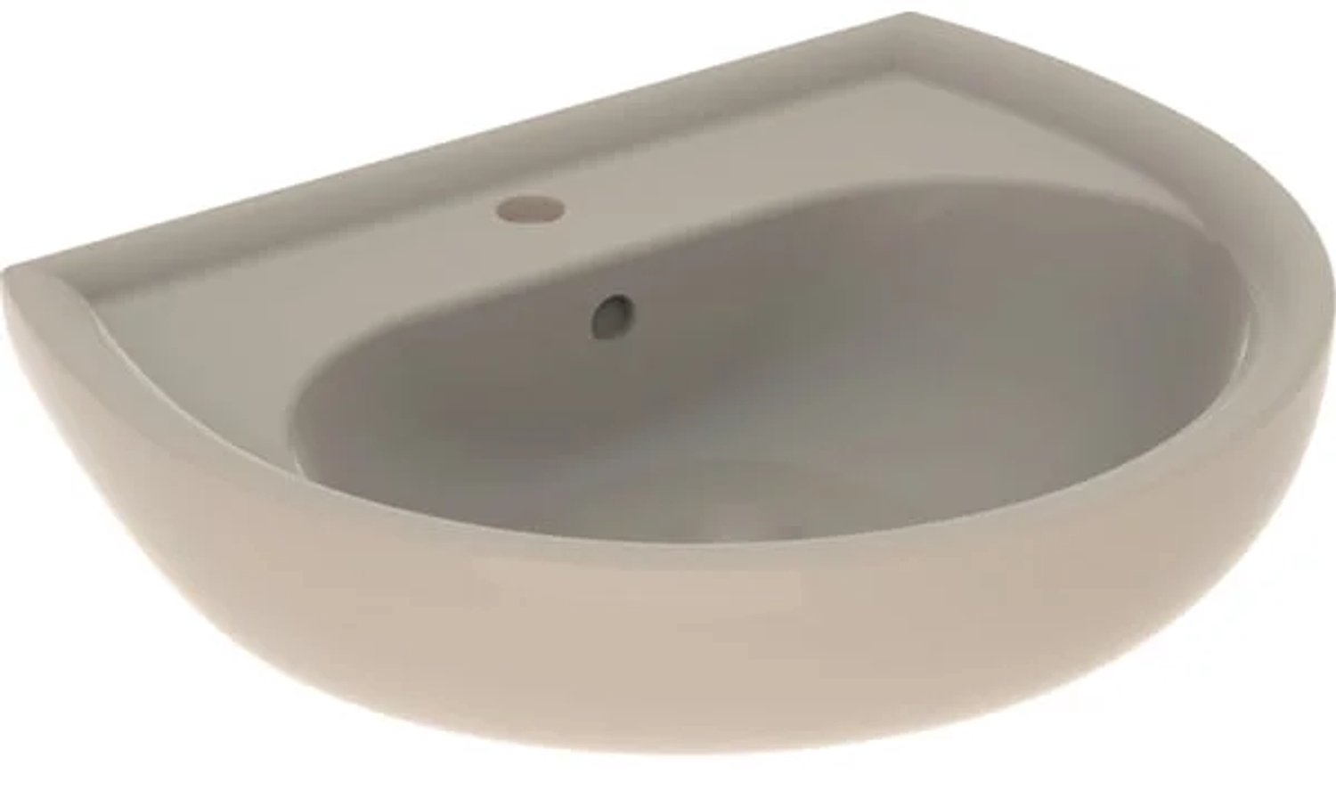 Geberit Renova wastafel: 60x49cm, kraangat=midden, overloop=zichtbaar, symmetrisch, bahamabeige, 223060080