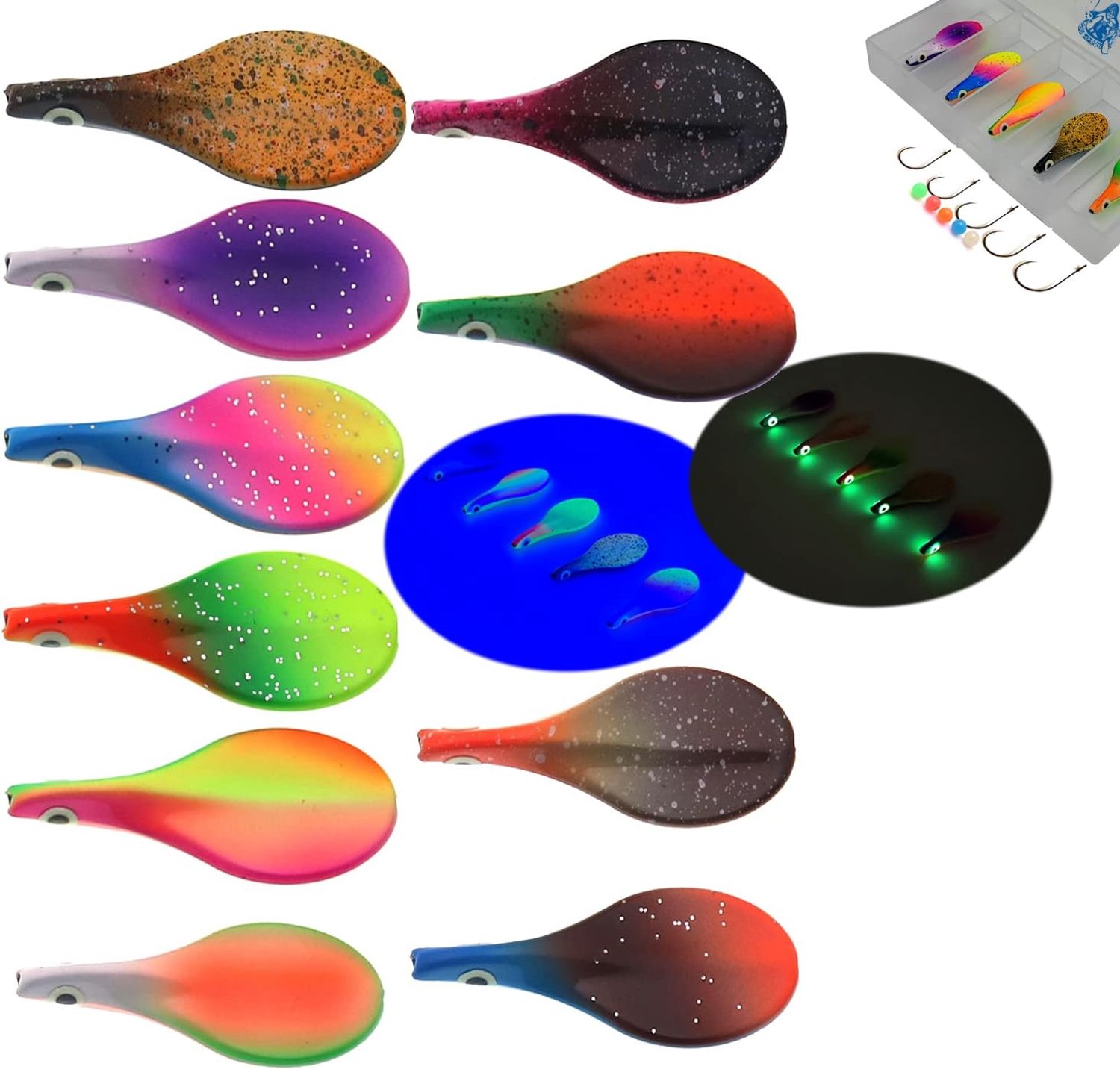 Merkloze Inline Lepel Set: Zelflichtend & UV Actief voor Forel