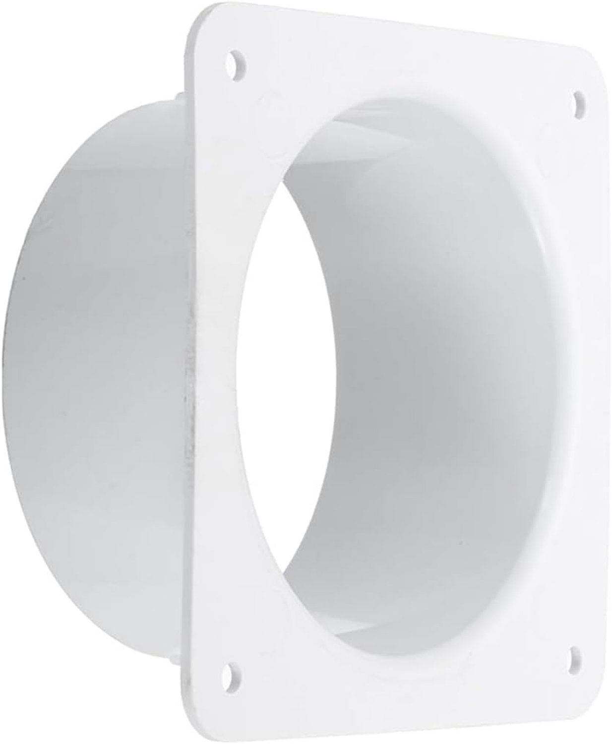 Flens met kanaalverbinding, 100 mm/4 inch ABS wandconnector voor luchtverwarming, koeling ventilatie afzuigventilator droger ventilatie (wit)