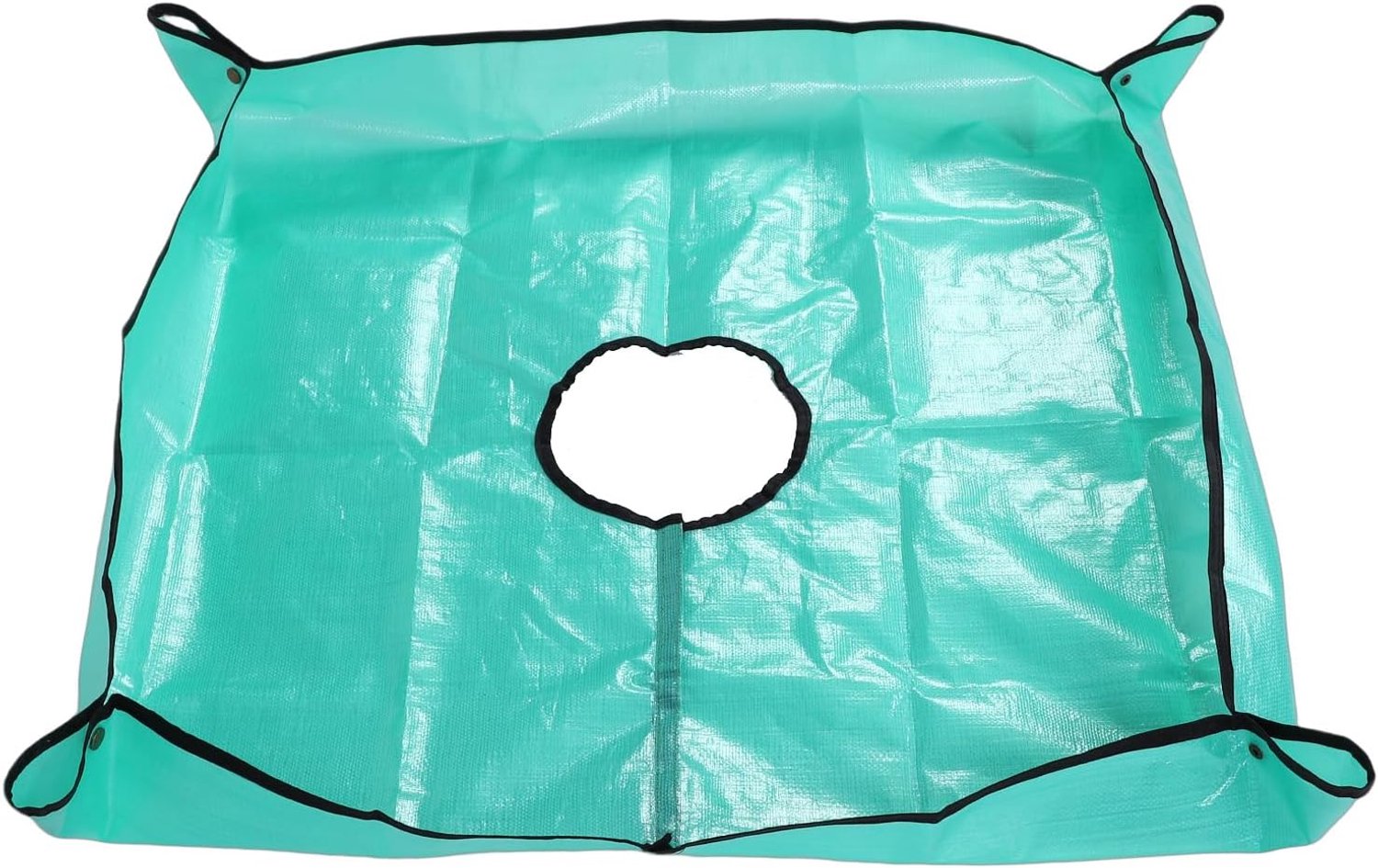 Polyethyleen Trimzeil 39,37 X 39,37 Inch met 7,8 Inch Middengat 4 Hoekgespen voor Struikstruik Boom Snoeien Bladverzameling Tuin Tuingebruik (,37x39,37in)
