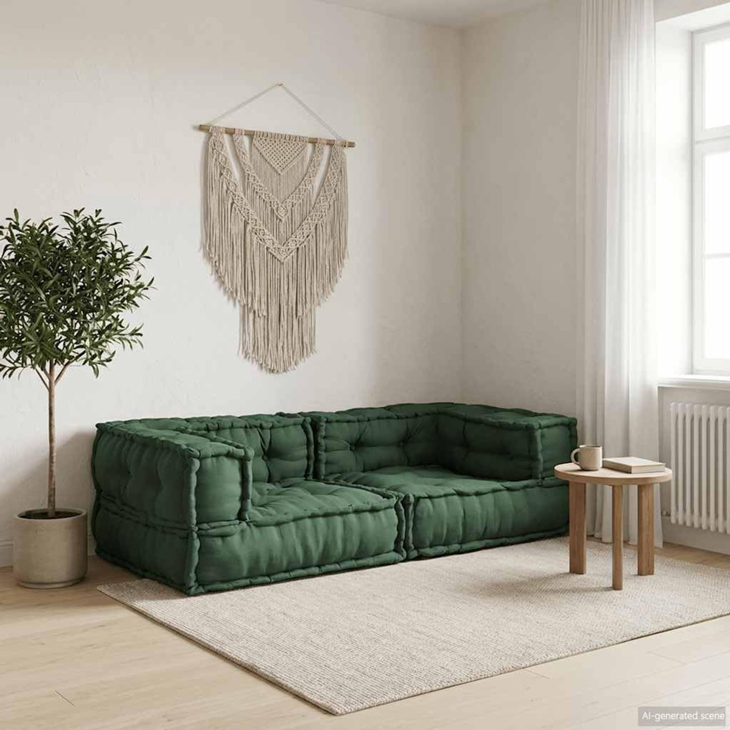 2-zitsbank groen 140x70x36 cm stof