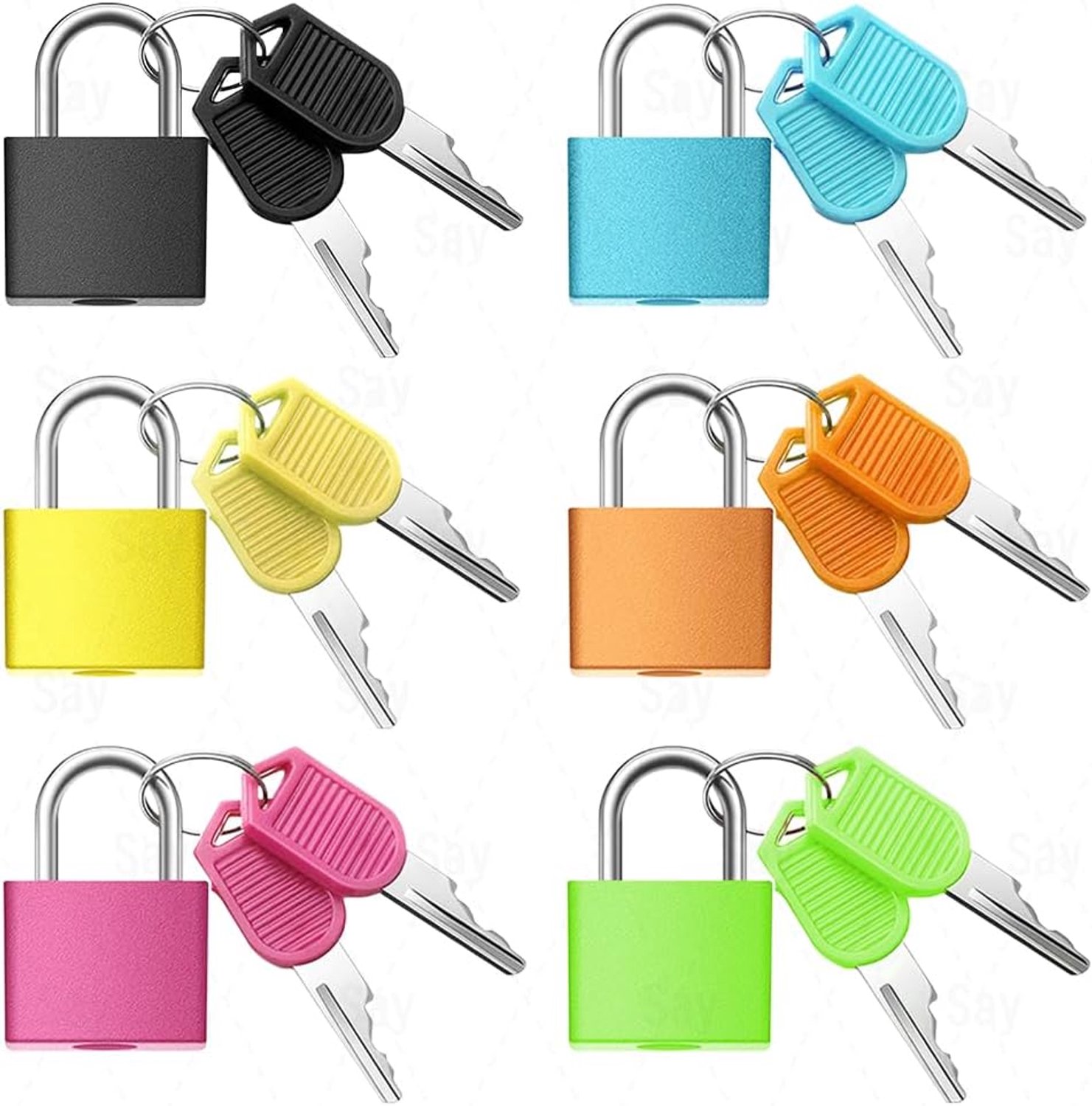 6x Mini Koffersloten met Sleutel - Kleurrijk & Compact