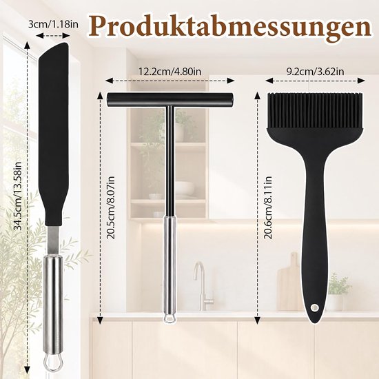 Verdeler spatel kit deegverdeler spatel crêpe maker kookkwast — afbeelding 5
