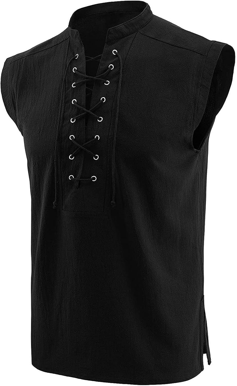 Kleding voor heren, mouwloos, stropdas, staand, C, Ollar, hemd, vest, gothic, mode, top, casual, vest