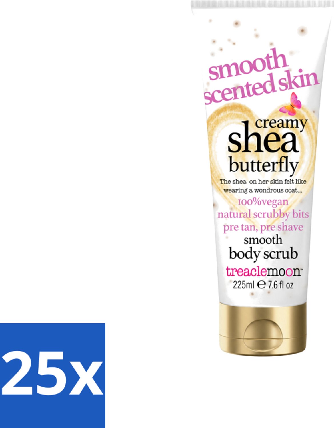 25 x Treaclemoon – Body Scrub – Creamy Shea Butterfly – 225 ml - Voordeelverpakking - 25 stuks