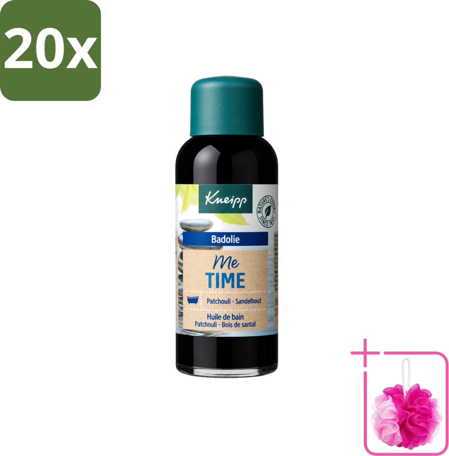 20 x Kneipp - Badolie - Me-Time - Patchouli & Sandelhout - 100 ml - Bulkverpakking - Badolie - Douchemop - Ontspanning