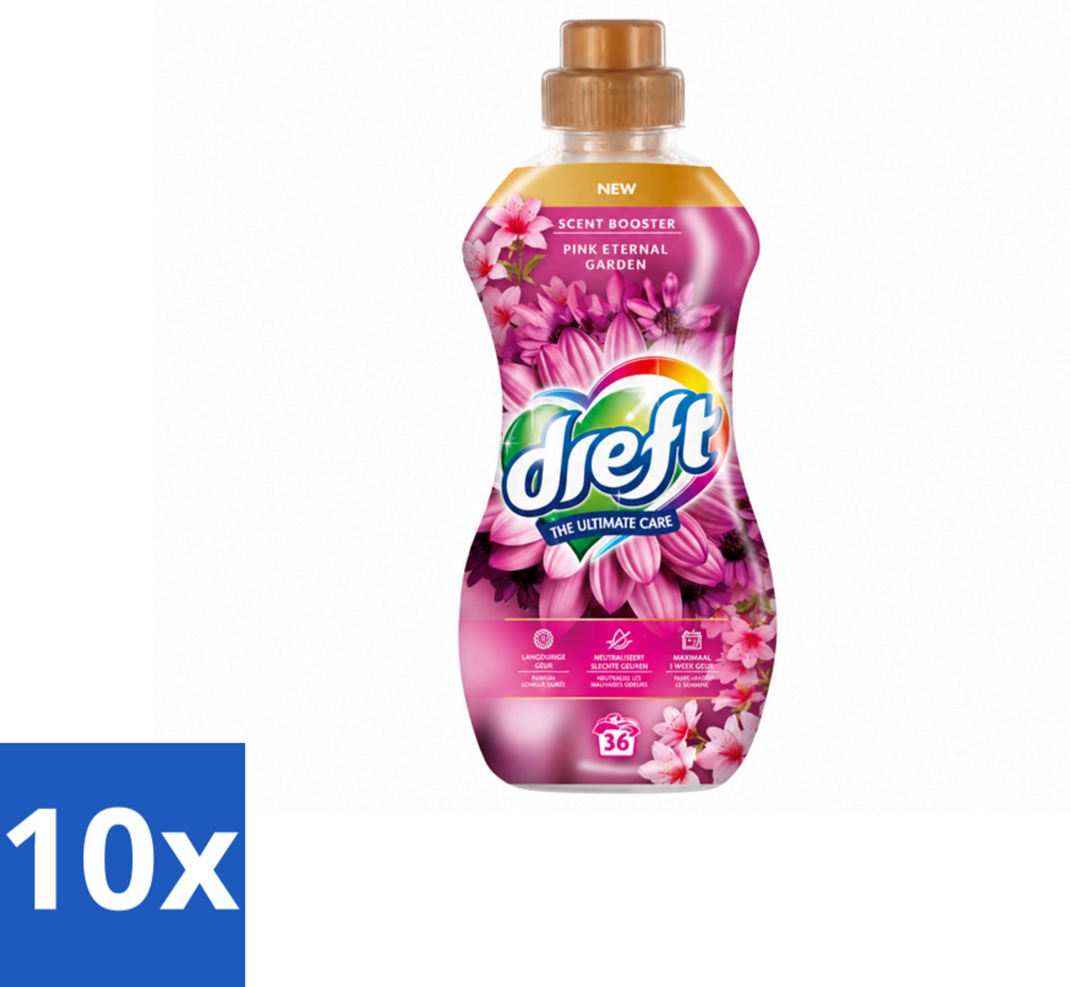 10 x Dreft – Pink Eternal Garden – Vloeibare Geurbooster – 720 ml – 36 wasbeurten - Voordeelverpakking - 10 stuks