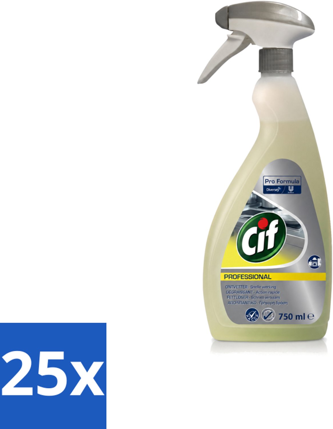 25 x Cif - Ontvetter - Business Solutions Krachtige Keukenontvetter - 750 ml - Voordeelverpakking - 25 stuks