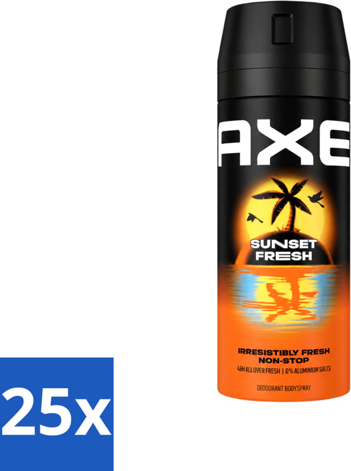 25 x Axe – Deodorant – Sunset Fresh – 150 ml - Voordeelverpakking - 25 stuks