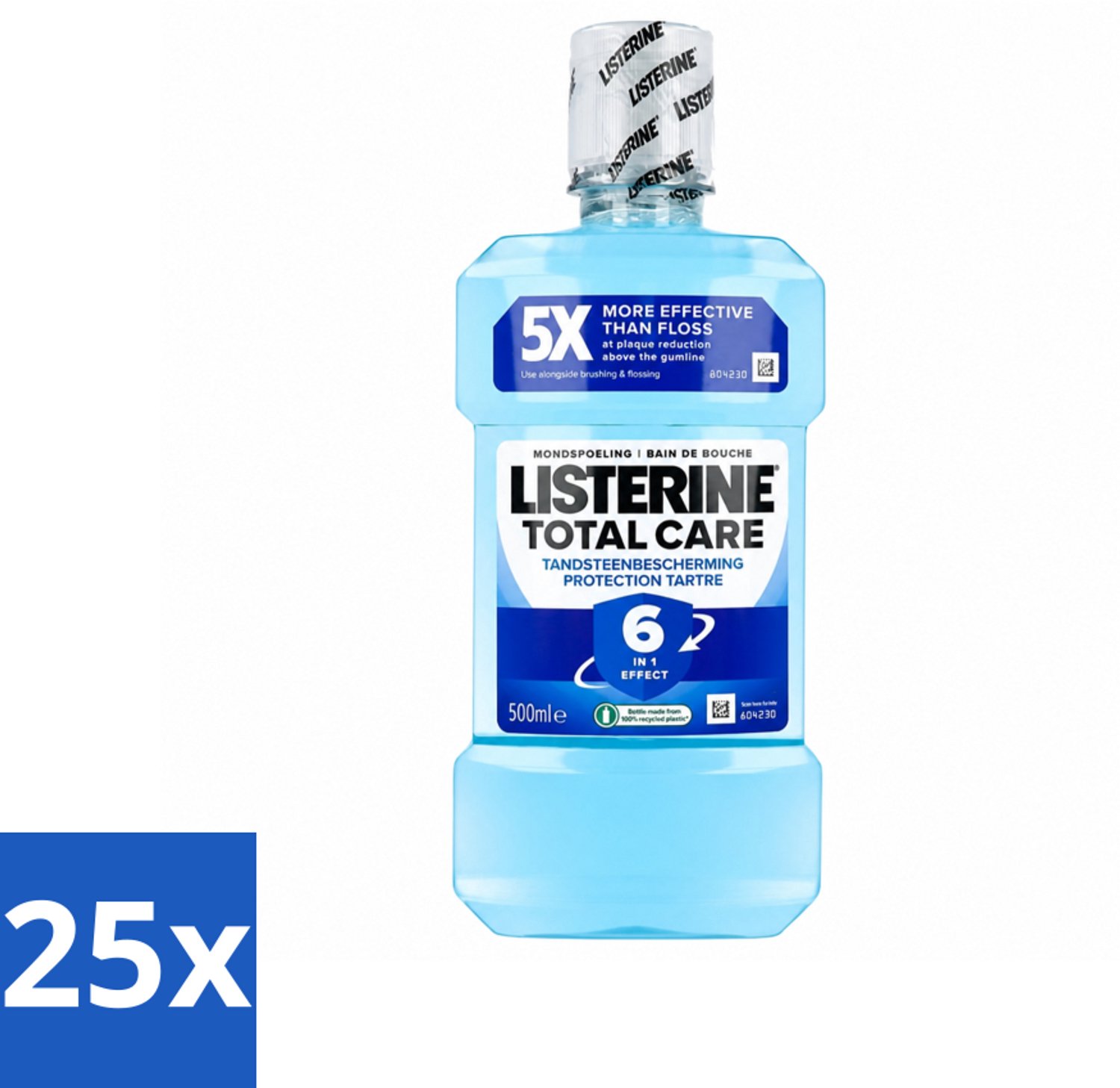 25 x Listerine – Mondwater – Total Care – Bescherming tegen tandsteen – 500 ml - Voordeelverpakking - 25 stuks