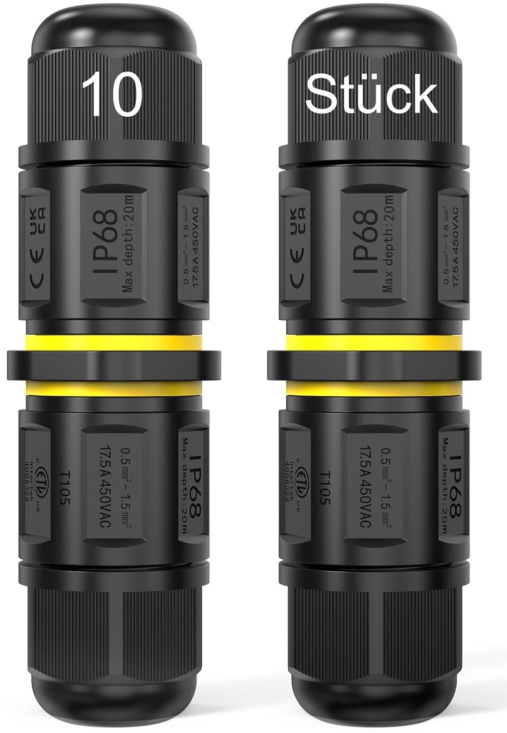 10 stuks elektrische kabelverbinders, waterdicht IP68, 3-polige kabelverbinding, kabelconnector voor het aansluiten van kabels in huis, buiten, voor kabeldiameter Ø 3-9 mm