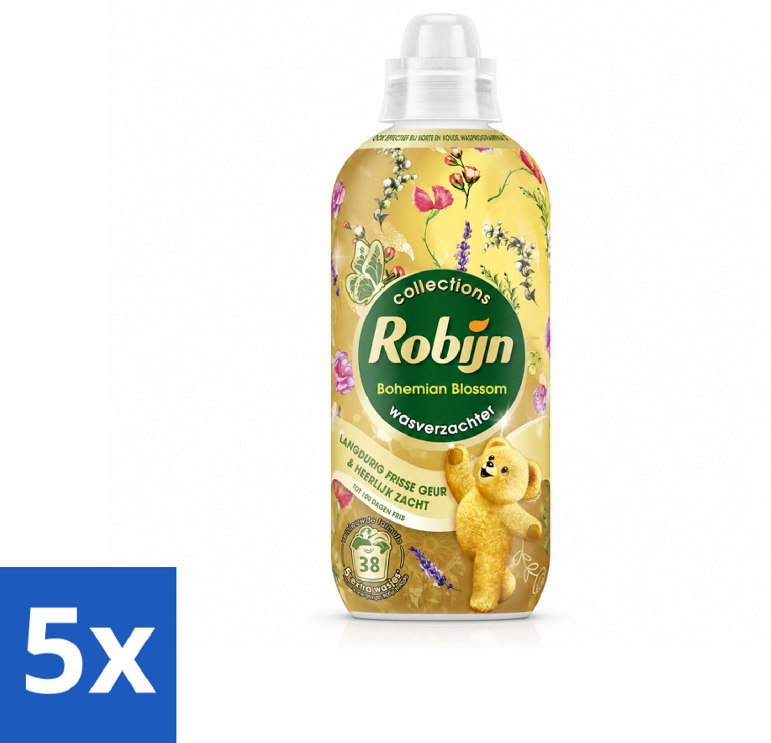 5 x Robijn – Wasverzachter – Bohemian Blossom – 765 ml - Voordeelverpakking - 5 stuks