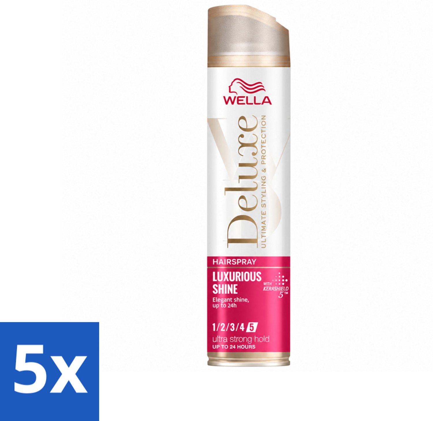 5 x Wella – Deluxe Luxurious Shine – Haarspray – 250 ml - Voordeelverpakking - 5 stuks