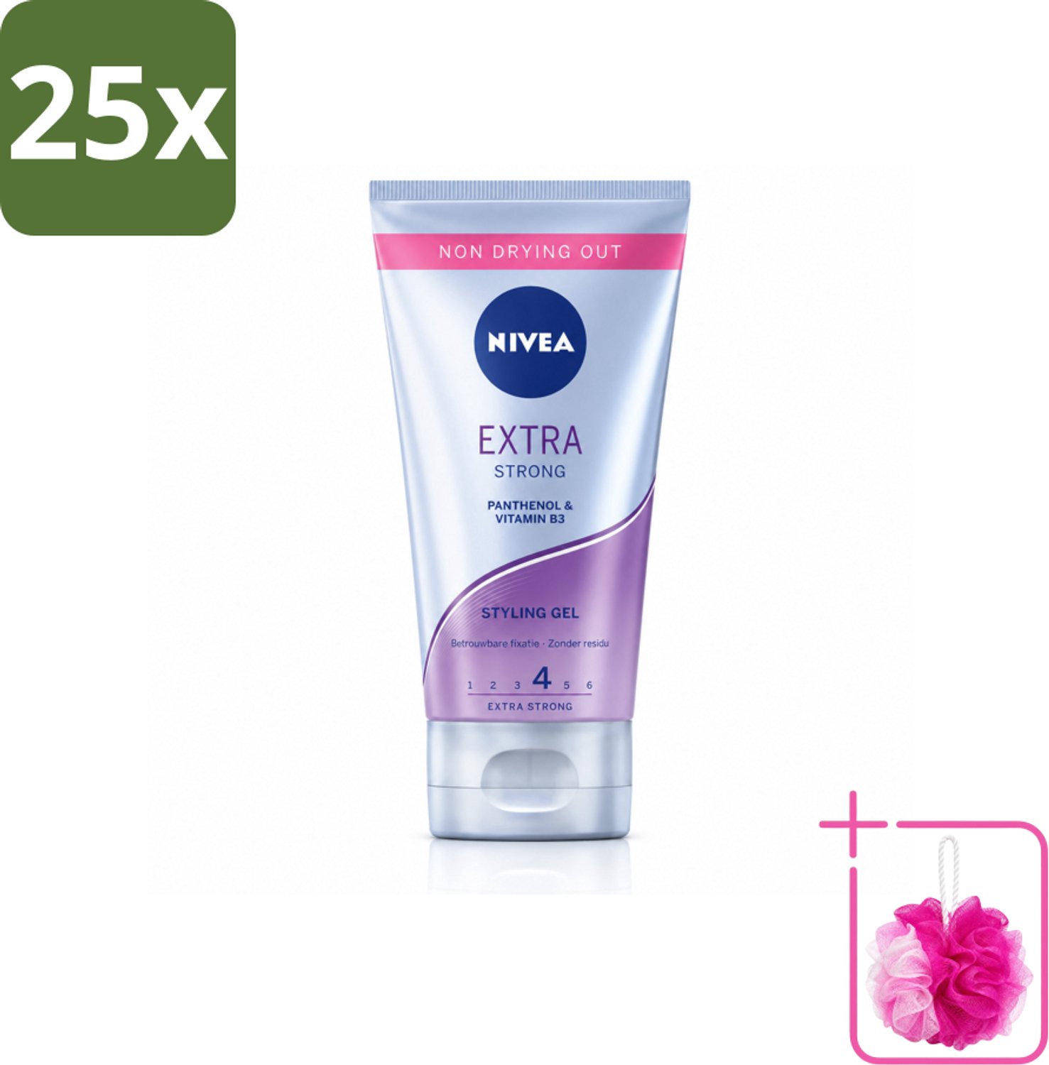 25 x NIVEA - Stylingsgel - Extra Sterk - Betrouwbare Fixatie - 150 ml - Bulkverpakking - Styling gel - Douchemop - Haar fixatie