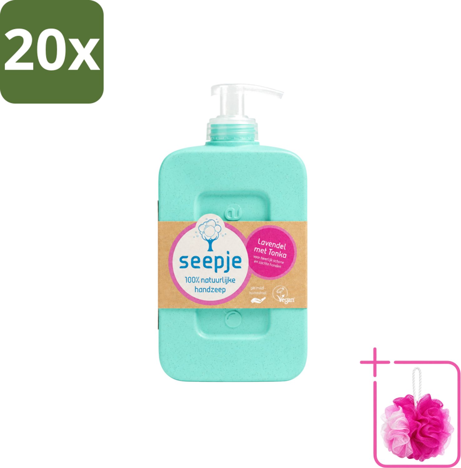 20 x Seepje - Handzeep - Zachte Geur - Lavendel met Tonka - 300 ml - Bulkverpakking - Handzeep - Douchemop - Natuurlijke handzeep