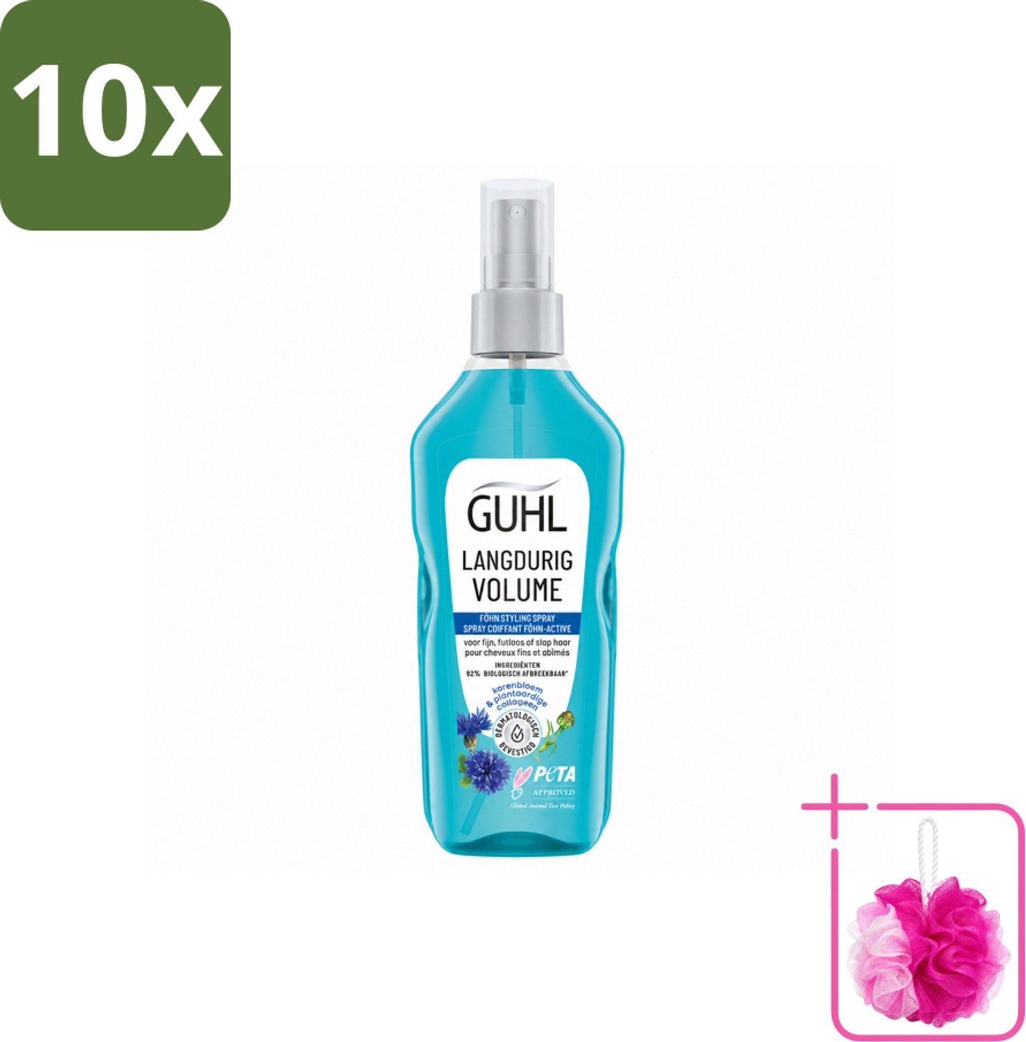 10 x Guhl - Styling Spray - Föhn Active - 125 ml - Bulkverpakking - Haar volume - Douchemop - Haar grip