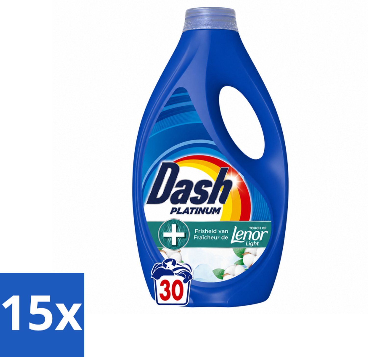 15 x Dash – Wasmiddel – Katoen Fris – 1350 ml - Voordeelverpakking - 15 stuks