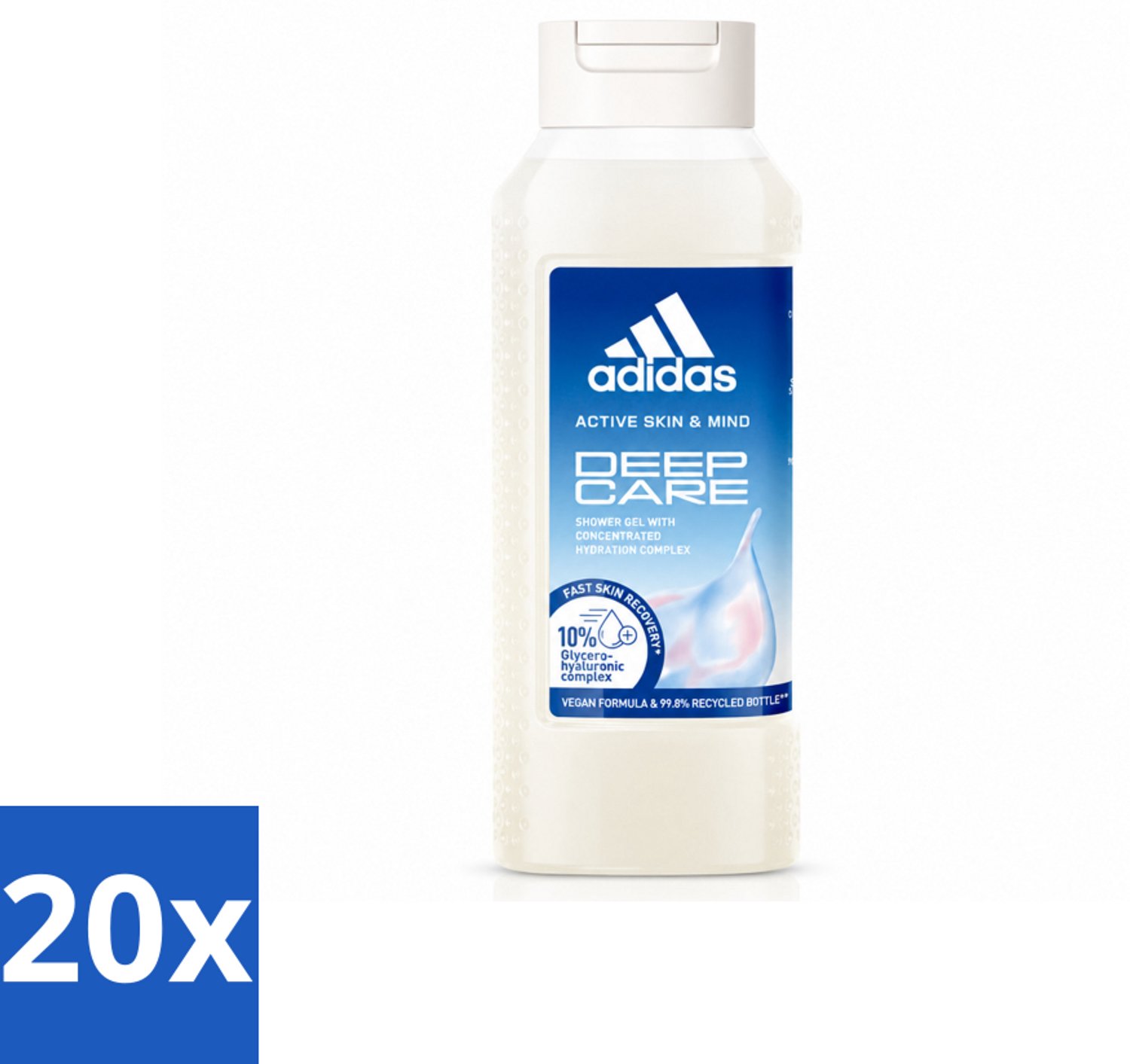 20 x Adidas – Douchegel – Active Skin & Mind Deep Care – 250 ml - Voordeelverpakking - 20 stuks