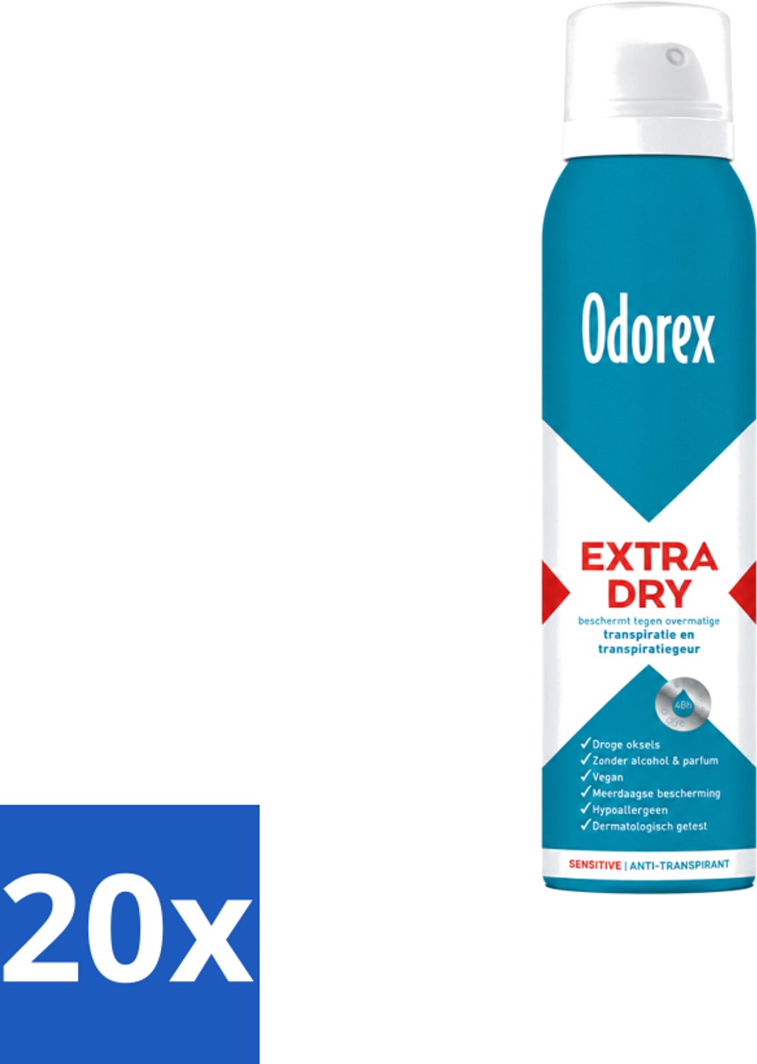 20 x Odorex – Anti-transpirant spray – Extra Dry Sensitive – 150 ml - Voordeelverpakking - 20 stuks