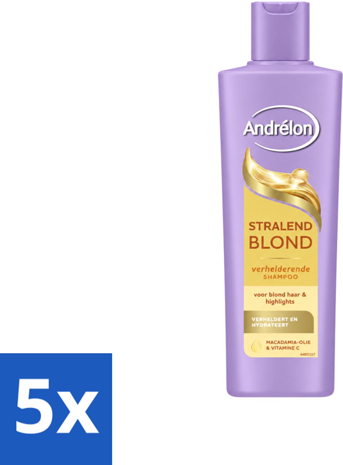 5 x Andrélon – Shampoo – Stralend Blond – 250 ml - Voordeelverpakking - 5 stuks