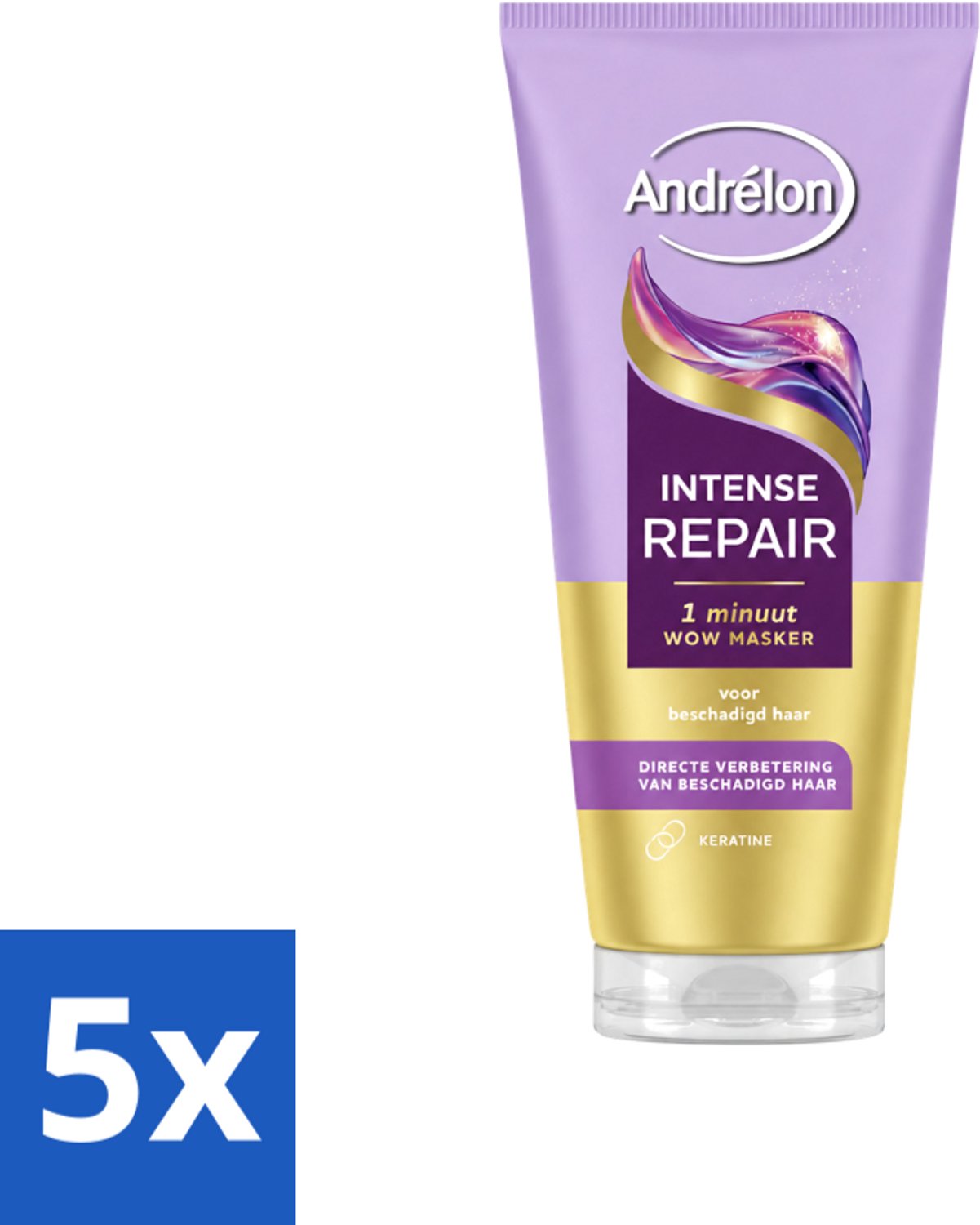 5 x Andrélon – Haarmasker WOW – Intense Repair – 180 ml - Voordeelverpakking - 5 stuks