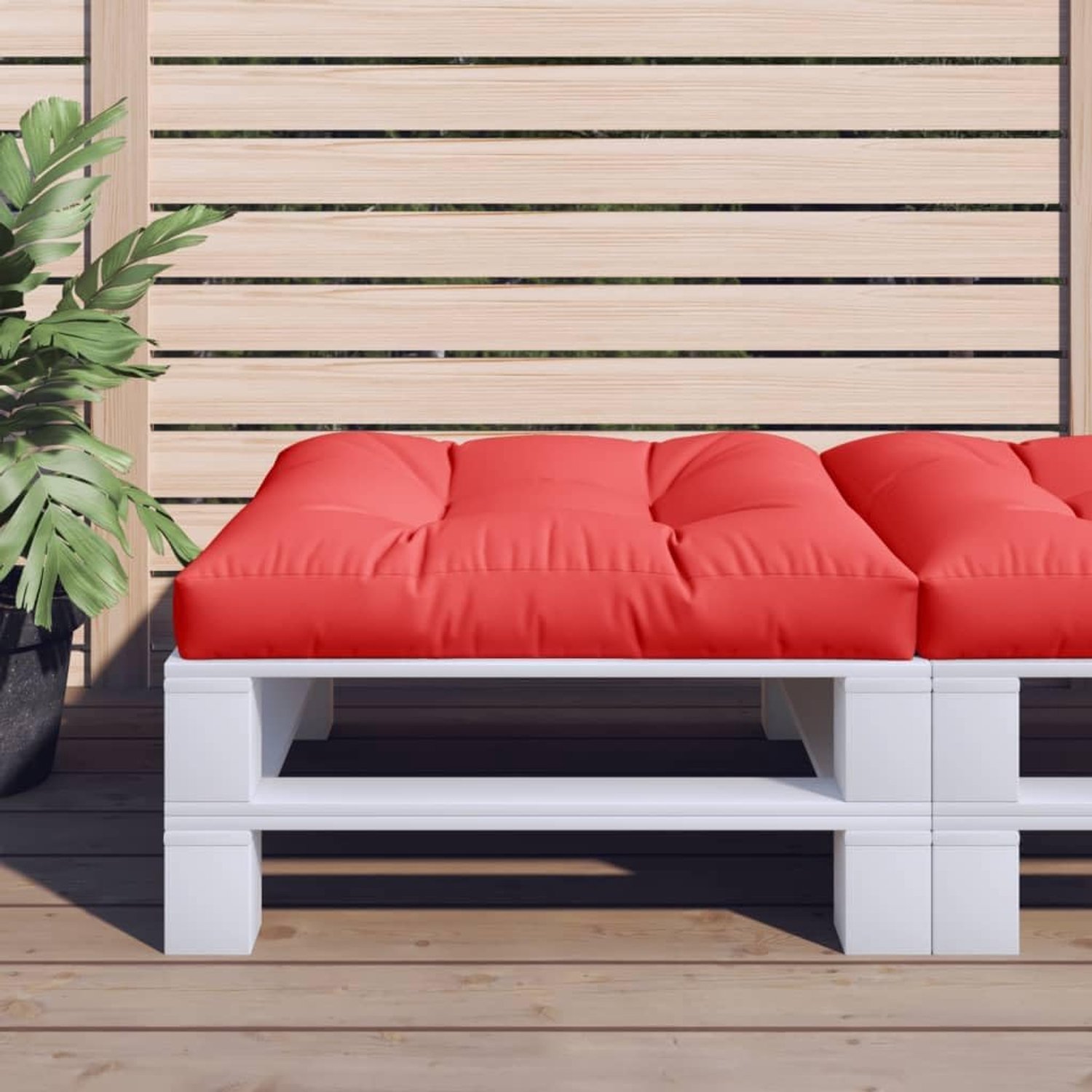 Rood 70 x 70 x 12 cm met zitkussen overtrek en verwisselbare hoes van duurzaam polyesterweefsel voor tuinmeubelen en binnen